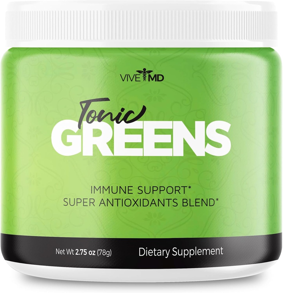 Tonic Greens Powder Vitamin Boost Supplement Offisiell Formula - Naturlig Grønn Blande Energi Supplement Ekstra Styrke - BCAA L-Glutamin vitamin B6, Revolusjonær energi Fix Solution Anmeldelser (1 Pack)