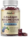 Calci Magnesium Zinc Grudes per a Dones, Chewable Calci suplementari 1000 mgtaxa D3 & K2, Bone & Neve salut, Mumcle function, Imune support & Stressle, Blueber, 60 Ct