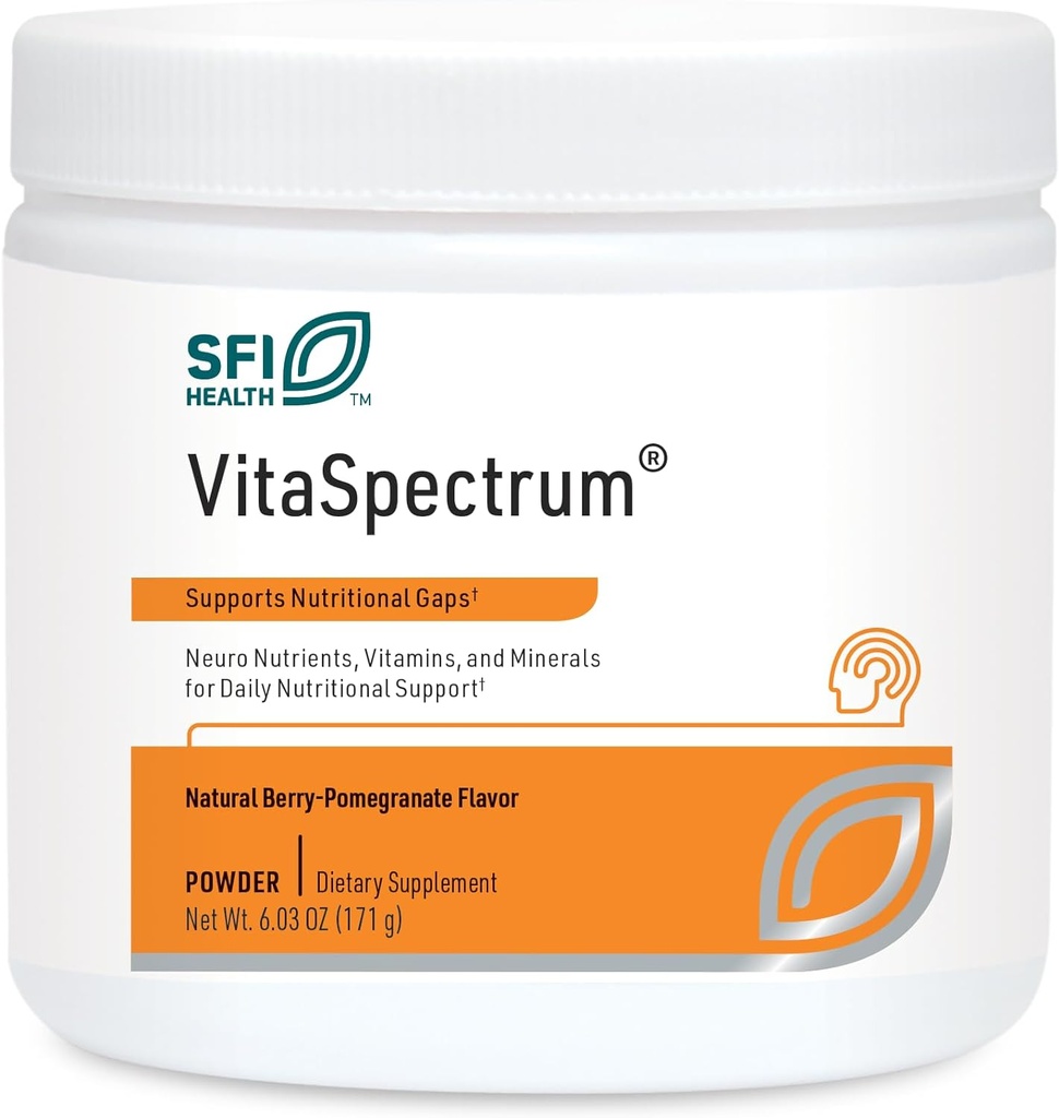 Klaire Labs SFI Health VitaSpectrum Powder - Anak-anak Multivitamin / Mineral dengan 23 Esculity Nutrients di Berry- Prenate untuk Anak-Anak, Copper, Besi, Gluten atau Casein (30 Pelayan, 171 Grams)