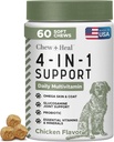 Guztiak 1 Dog bitaminak eta gehigarriak, 60 Soft Chew multivitamin Glukosamina, Probiotikoak, Omega Fish Oil - Larruazala, Coat, Hip, Joint & Gut Health -Senior, Puppy, Large & Small Dogs