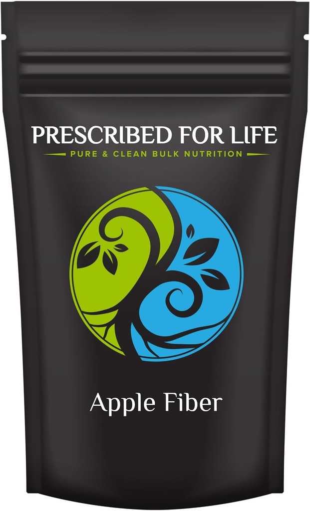 Předepsaný pro život Apple Fiber Powder, přírodní Apple Pectin Fiber dodatek pro stravovací zdraví, Vegan, non GMO, gluten zdarma (2kg / 4.4lb)