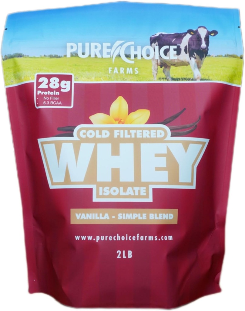 Elecció pura Vanilla Whey Protein Isote Powder, 28g Protein, Unde caràcter Whey, 3 ingredients, sense Fillers o artifici artificials. (Vanilla, 2b)