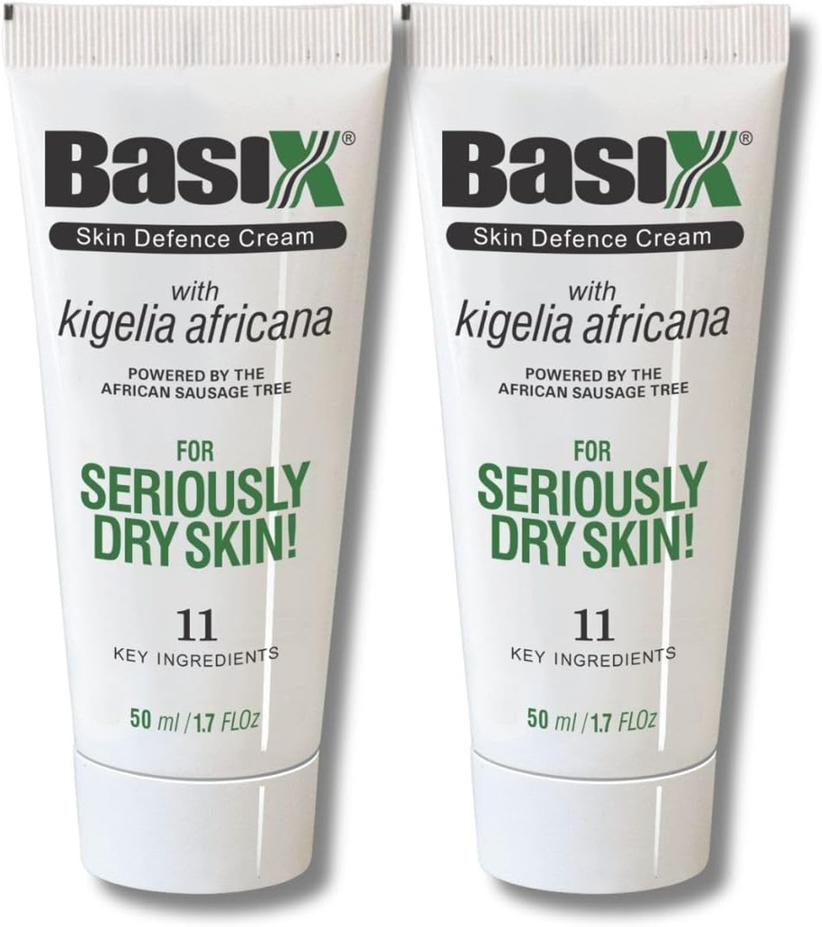 Basix Skins Liumba Cremam (Twin Pack) Kigelia Tree Africà Sussate Soothes Esczema Pstoriis Deromititis Acne Natural Ingredients per a l'Ey Slimon Llimon Rosemary Edo