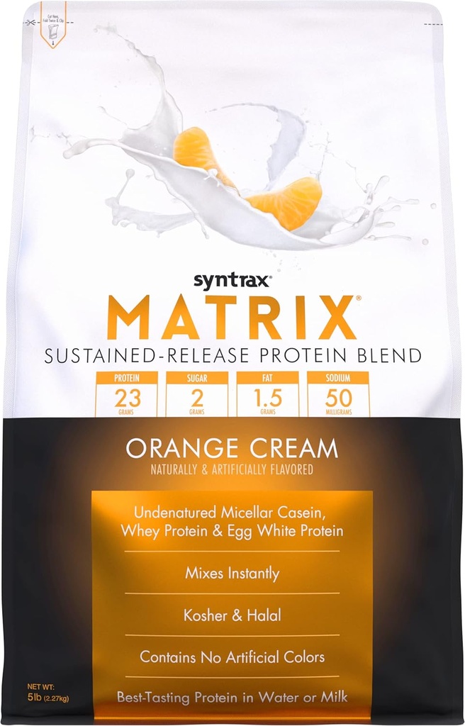 Matriz de Nutrición Sintrax - La proteína de liberación sostenida Blend, la crema naranja, 5 lb.
