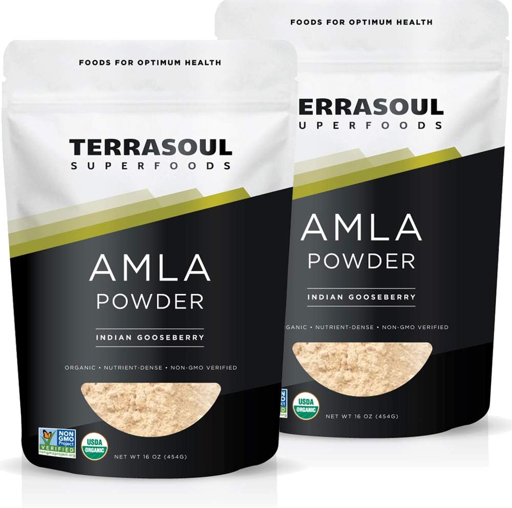 Terrasoul Superfoods Organic Amla Berry Powder (Amalaki), 2 Lbs - Rikas antioksidantti C-vitamiini .