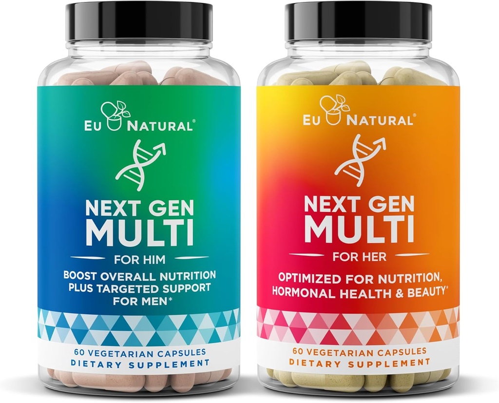 Eu Natural Next Gen Multivitamin Bundle számára & Her- Optimalizált napi támogatás energia, szív, csont, haj és bőr egészség és több