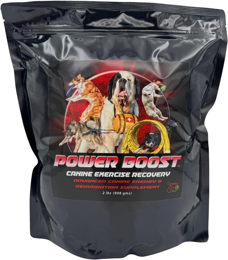 Формула производительности Power Boost Canine - низкокалорийная, высокоуглеводная добавка для регидратации и восстановления для рабочих и спортивных собак - поддерживает выносливость, восстановление мышц и охлаждение - 1,8 фунта
