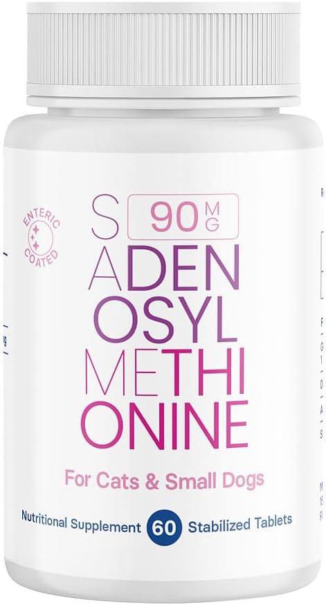 SAM-e Suplemento de Fígado e Saúde do Cérebro para Cães Pequenos e Gatos - com S-aDENOSILmetionina (Mesma), 60 Comprimidos Revestidos