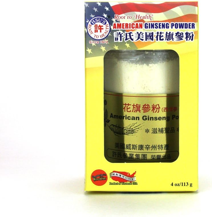 Hsu's SKU 1174 American Ginseng Powder □ Ginseng cultivado de Marathon County, Wisconsin