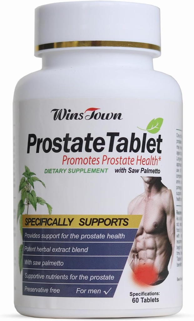 Prostate Pills, Saw Palmetto Prostate Health Supplements for Men, Support Hair Health, Urinary Tract & Bladder Control, 60 tabletter