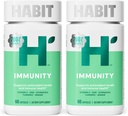 Habit Immunity Addition 2 Pack (120 kapsulių) - New Look, Echinacea, Elderberry, Turmeric, Cinko mišinys, skirtas imuninei sveikatai ir antioksidantų lygiui palaikyti, Vegan, Non- GMO