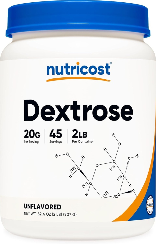 Nutricost Dextrose Powder 2 LBS - без ГМО, без глютена