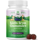 Kids Iron Gummies - Blood Builder Iron Supplements for Kids with Gentle for Stronger Immunity & Energy - Vitamin B12, Folate & Vitamin C Gummies - Vegan GMO & Gluten Free for Toddlers - 90 Count