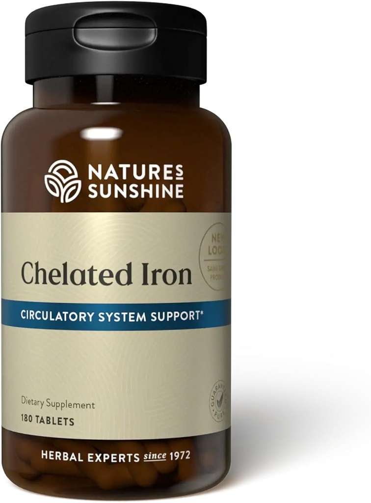 Nature's Sunshine Iron-Chelated 25mg, 180 Tablets / Kompüter Sistemi dəstəkləyir