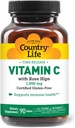 Country Life Vitamin C 1000mg with Rose HIPS — Time Release Immune Support supplement – Antioxidant Protection – Vegan, Gluten-Free, Preservative-Free – 90 Tablet