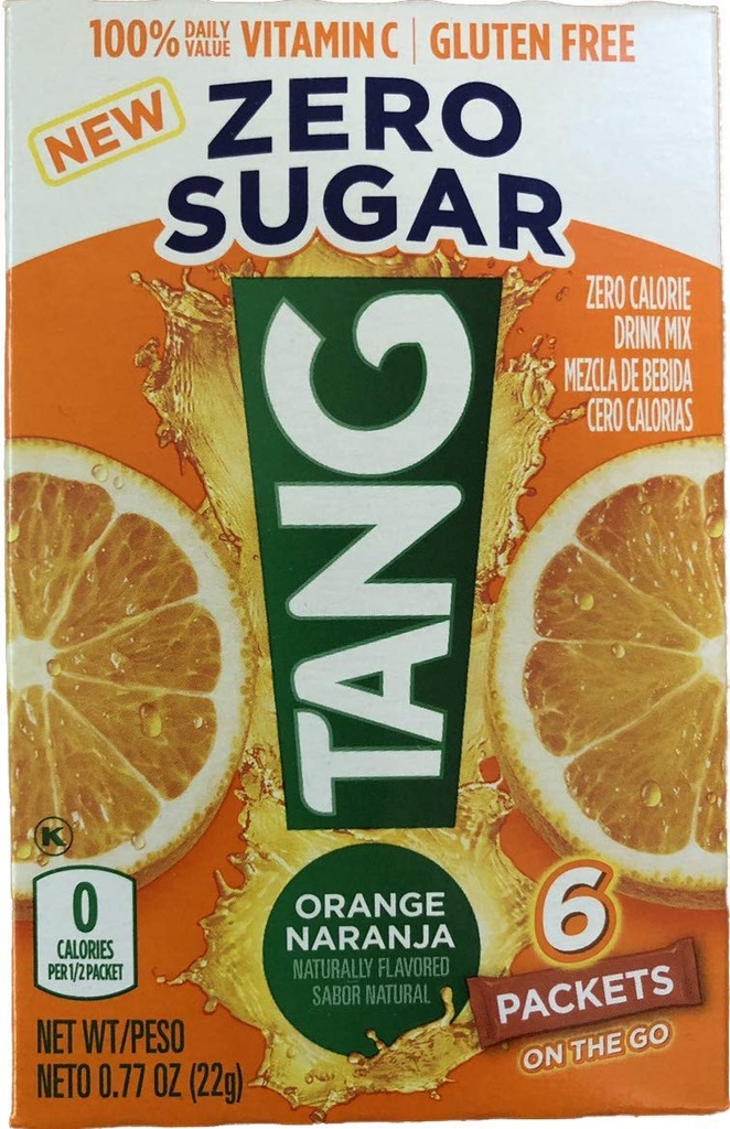 Tang On the Go! Orange Naranja C vitamīns Dzēriens Mix 6 viegli atvērtas paketes (iepakojums 4)