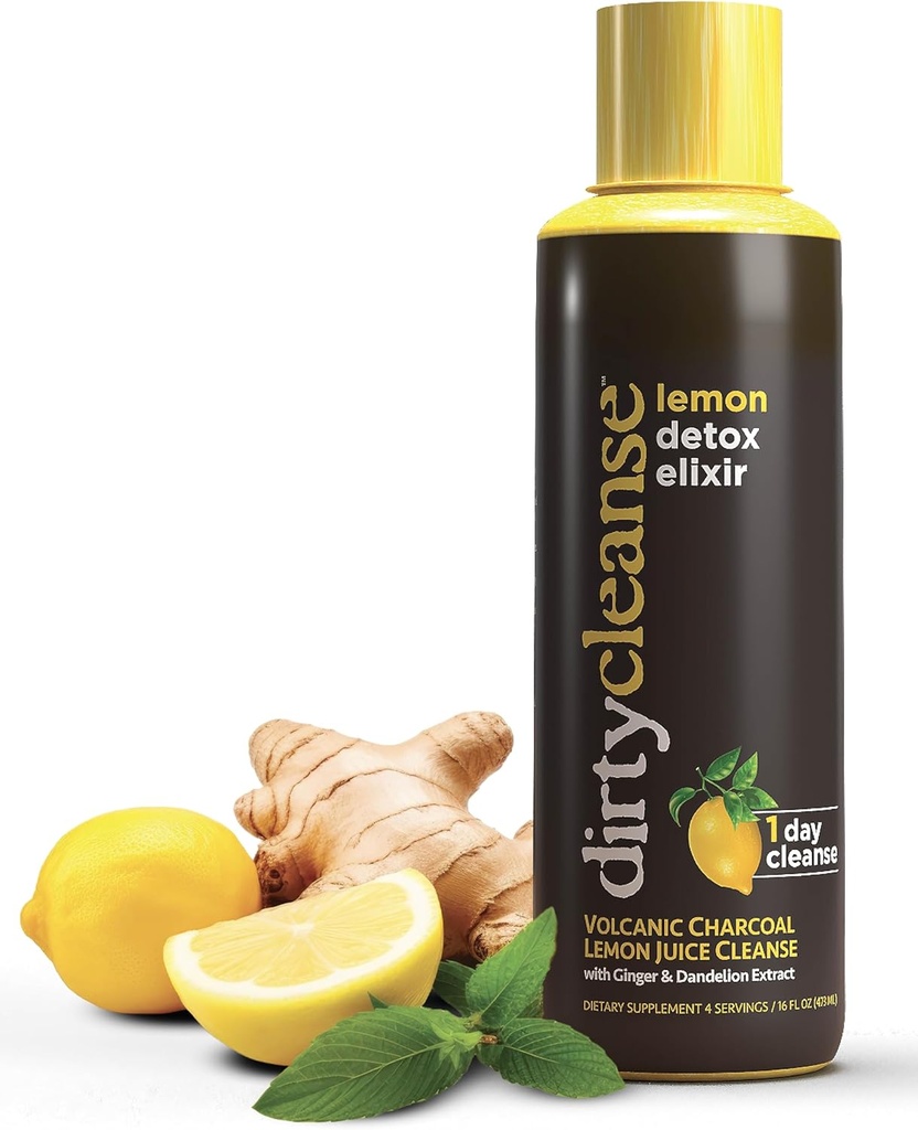 Lemon Detox dengan Volcanic Arang dengan Ginger dan Dandelion Extract, 4 porsi