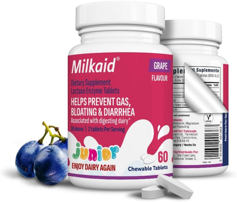 Milkaid Junior Lactase Enzyme Chewable Tablets for Lactose Inανεκτικό 