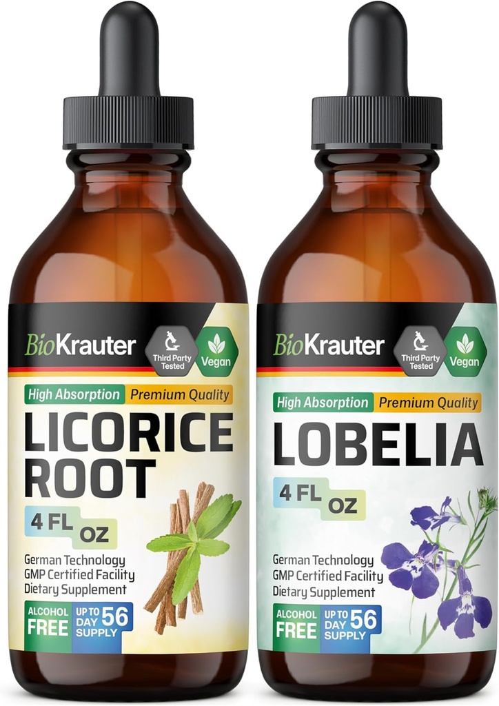 BIO KRAURER Licice Root Tincure 4 FO. Oz i Lobelia Tincure 4 FO. Oz.