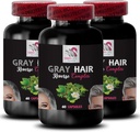 Natürliche Haar-Komplex - Graues Haar Reverse - Frische Vibrancy, Farbe Wiedererwachen, Glossy Haar, leuchtendes Haar, Haar Anreicherung, Haar Brilliance, Farbe Boost, Haartransformation 3 Flaschen 180 Kapseln