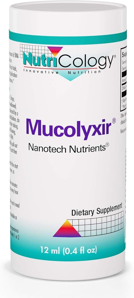 Nutricology Mucolyxir Supplement - Mucus Clearance från Lungs, Mucus Relief, Microdose DNA, Wild Pacific Salmon, Liquid Drops - 0.4 Fl Oz