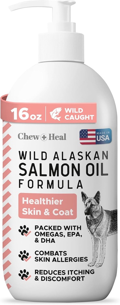 Dầu cá Salmon Fish hoang dã cho chó - 16z. của Fish dầu mỏ Cap - bơm - chai Cap - ngăn Omega-3 và 6, vitamin D, EPA, và DHA cho da khỏe mạnh và coat