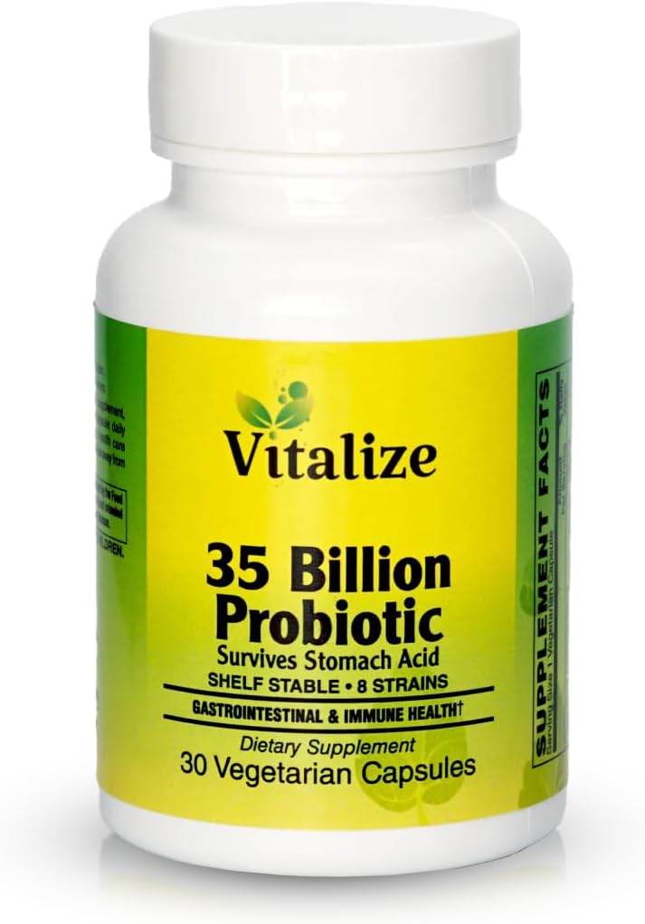 UVitalize - 35 Billion PROBIOTIC | Probiotics for Women & Men| Probiotic with 8 Probiotic Stains | Support Metabolism and Digestive Health | Vegan Probiotic Capsules for All | 30 Vegetarian Capsules