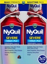 Vicks NyQuil SeverE Cold, Flu, và Congestion Medicine, 2x12 oz Sp Pack, Brry Flavor, cường độ tối đa, thời gian cứu trợ