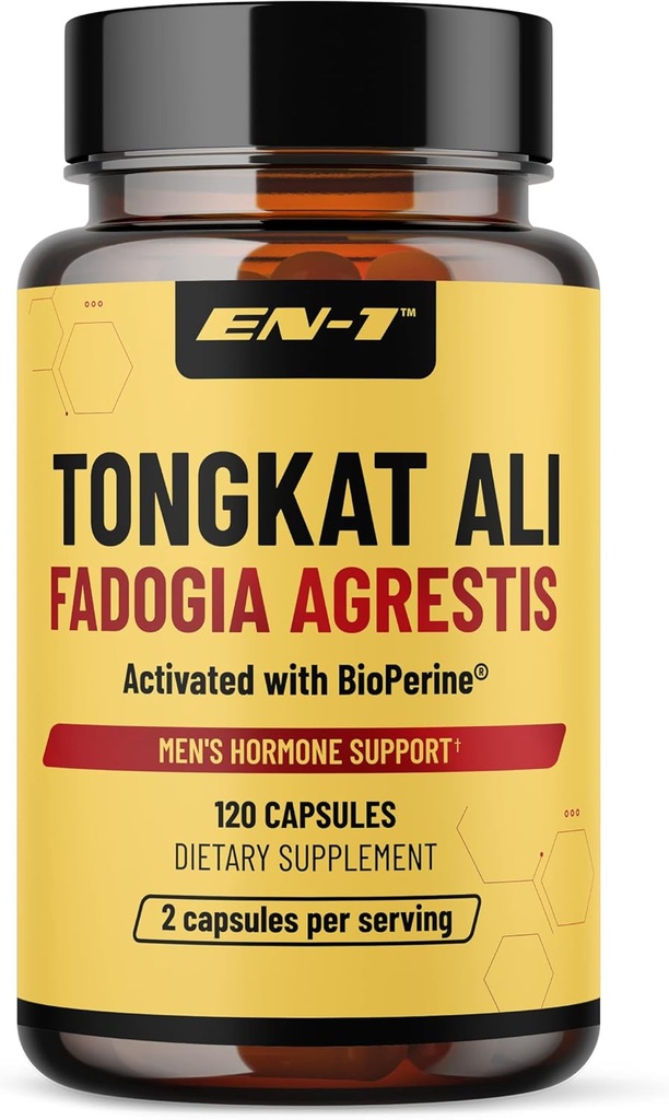 EN-1 Tongkat Ali miehille (Longjack) Fadogia Agrestis ja Tongkat Ali Supplement 1205 mg per Serving with BioPerine, Tongat-ali miehille - 120 kapselia Tonkat-Ali Long Jack