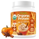 Orgain Organic Vegan Protein Powder, Pumpkin Spice Seasonal Flavor - 21g of Plant Protein, 5g Prebiotic Fiber, No Lactose Ingredients, No Added Sugar, Non-GMO, For Shakes & Smoothies, 1.02 lb