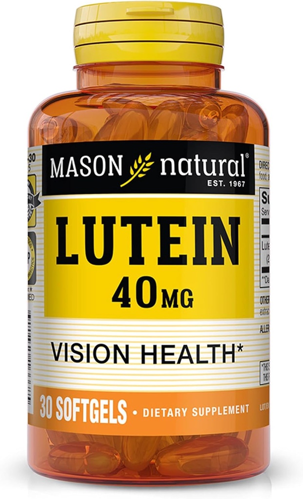 MASON NATURAL Lutein 40 Mg 매우 힘 연약한 젤 - 30 Ea