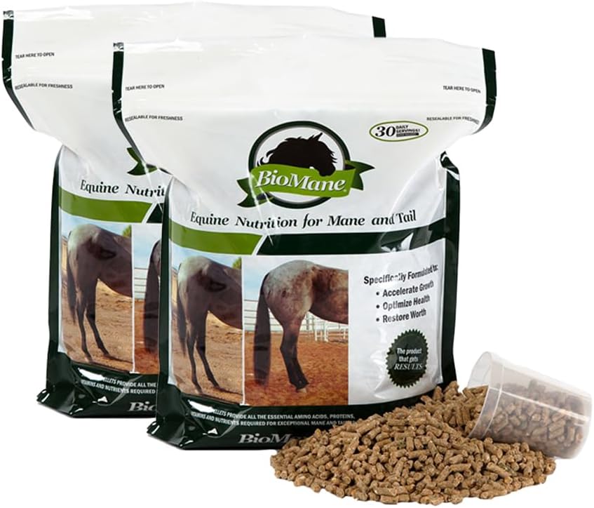 BioMane Hair Nutrition Supplement for Horses - 60 Day Supply (Resealable)