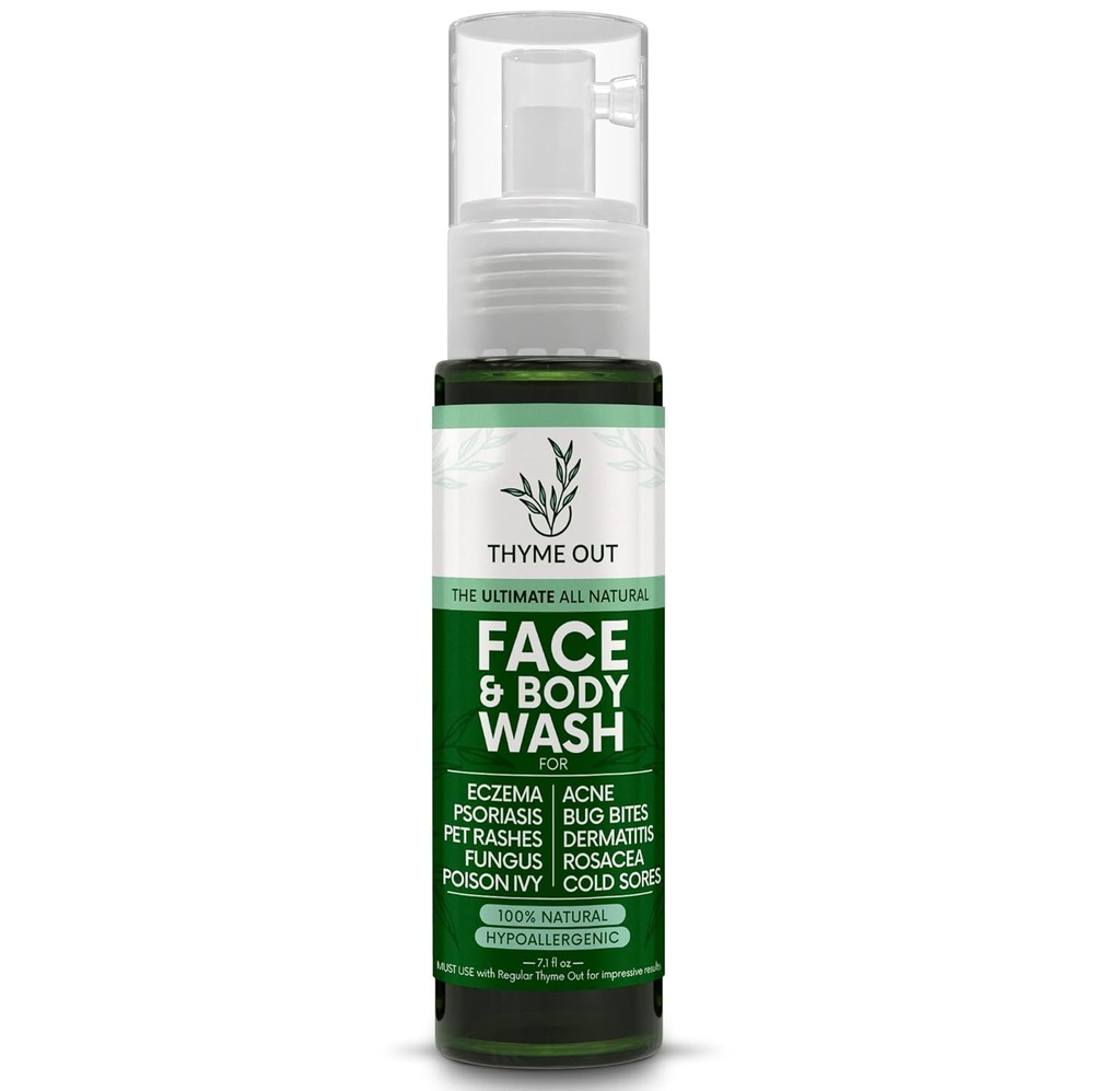 All Natural Face & Body Wash for Eczema, Psoriasis, Pet Rashes, Poison Ivy, Acne, Bug Bites, Dermatitis, Rosacea & Cold Sores - Soothes Itching, and Irritation (7.1 oz)