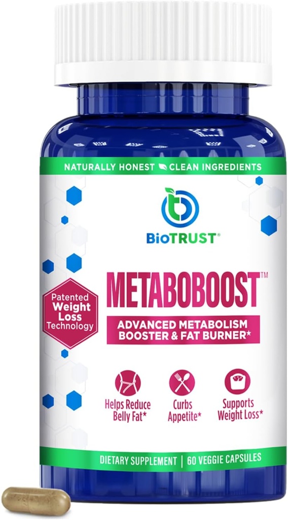BioTrust Metabolinis Boost Weight Loss Addition - Appetite Supupporting ® 124; Calorie riebalų degiklis ® 124; Metabolization Booster - Clinically Studie Diet Pills with Berberine for Holistic Svertinis Loss Support - 60 Capsules