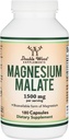 Mannesium Malate Capsules (180 count) - 1,500mg Per Serving (Magnesium Bonded to Malic Acid), Third Party Tested, Vegan Friendly, Gluten Free by Double Wood supplements