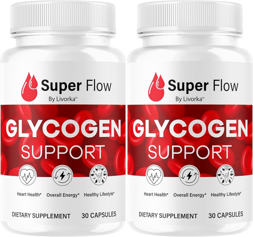 (2 pakiranji) Super Flow Glycogen - SuperFlow Glycogen podporne kapsule, Super Flow, Glycogen Podpora Super Flow, Uradna večerjaFlow Glycogen Podpora, Super Flow Glyco Optimizer, 60 kapsul za 2 meseca