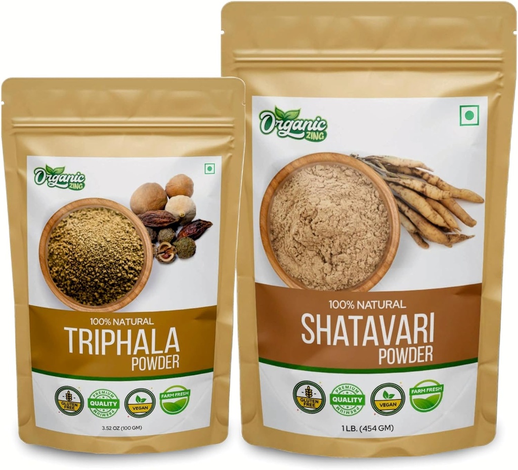 ORGANICKÝ ZING Shatavari- 454g a Triphala prášok- 100g