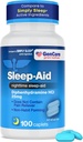 GenCare - Sleep Aid Diphenhydramine HCL 25mg Blue Caps (100 Caplets) - Non Habit Forming Nighttime Sleeping Pills för vuxna att somna snabbare och sova djupare genom natten - Sömnhjälpmedel