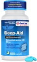 GenCare - Sleep Aid Diphenhydramine HCL 25mg Blue Caps (100 Caplets) - Non Habit Forming Nighttime Sleeping Pills for Adults to Fall Asleep Faster & Sleep Deeper Through The Night - Sleep Aids