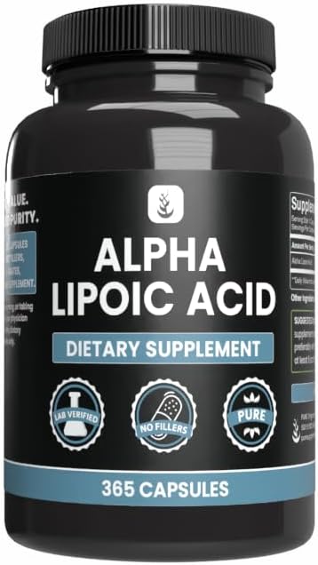 PURE ORIGINAL INGREDIENTS 알파 Lipoic Acid (365 캡슐) 마그네슘 또는 쌀 필러 없음, 항상 순수, 실험실 검증