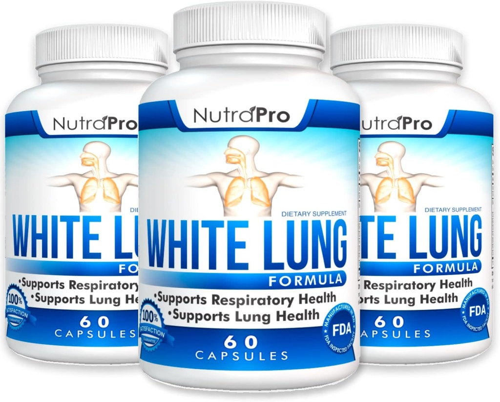 NutraPro White Lung Lung Cleanse & Detox. Podpirati zdravje pljuč. Podpira zdravje dihal. 60 Kapsula - Izdelana v GMP Certified Facility.