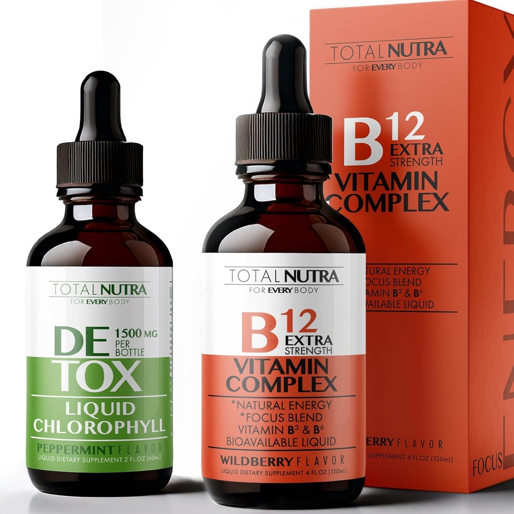 נוזל Chlorophyll טיפות 50mg & תוספת כוח ויטמין B מורכב טיפות