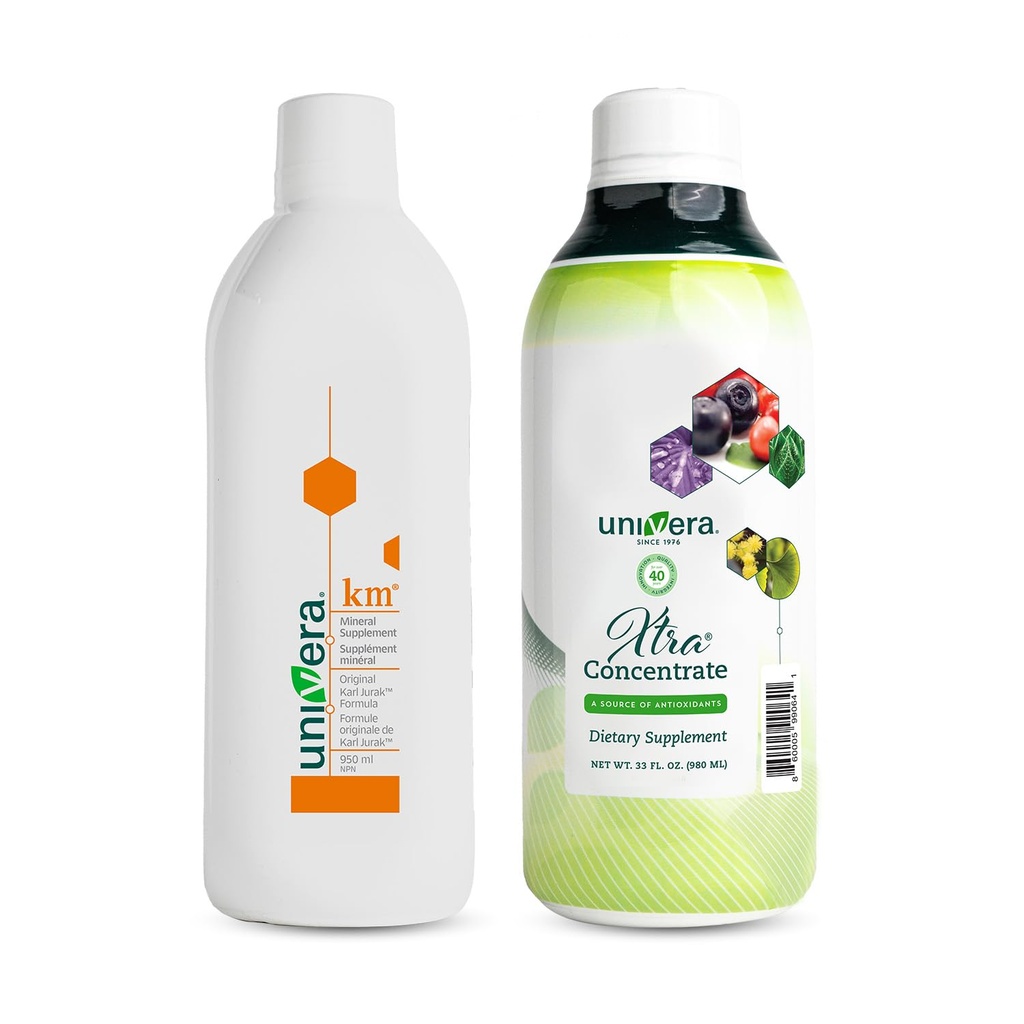 Univera Essentials Pack km, Liquid Potassium Supports Xtra Concentrate, Vitamin B Complex, Vital Energy, 15 All-Natural Ingredients, Manage Stress, Improve Joint Health, Enhanced an