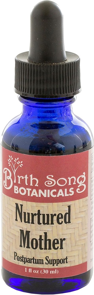 Birth Song Botanicals Nurtured Mother Postpartum Afterbirth Tincture, Herbal, 1oz Bottle