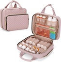 Damero Pill Bottle Organizer Bag, Travel Bag Organizer, Medicine Organizer, dan Penyimpanan Obat untuk Pil, Vitamin, Minyak Ikan, Suplemen Medis untuk Perempuan dan Pria, Misty Rose