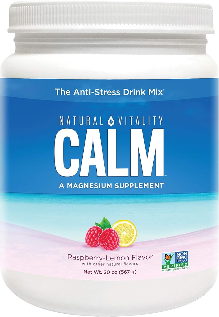 Natuurlijke vitaliteit Kalm, De Anti-Stress Drink Mix, Magnesium Supplement Poeder, Raspberry Citroen - 20 ounce