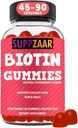 Vegan Biotin Gummis - Vitamine für Haarwachstum für Frauen und Männer - Haar Haut und Nägel Vitamine - Erdbeeren Flavor Gummy Vitamine - Non-GMO, Gelatine & Gluten-Free, 90 Gummi - SUPPZAAR