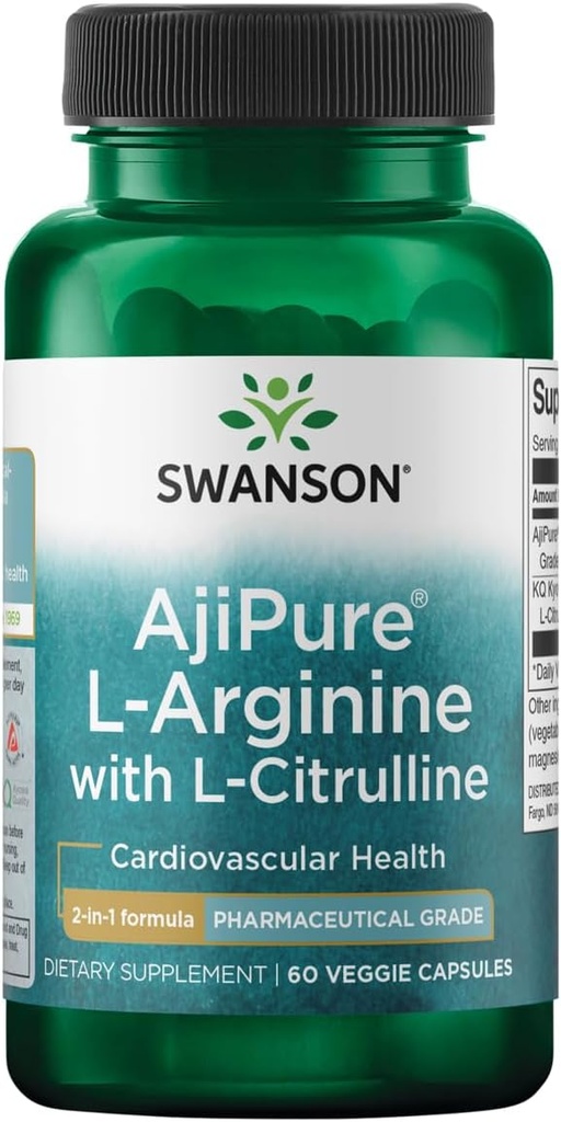 Swanson Amino Acid Ajipure L-Arginine L-Citrulline 60 Veg kapsulak