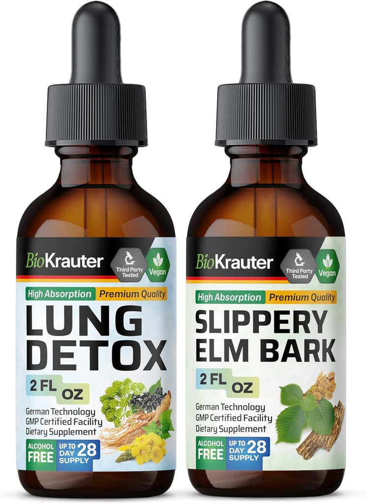 BIO KRAURER Lung Detox Tintur 2 Fl. Oz i Slippy Elm Ticker 2 FO. Oz.