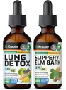 BIO KRAUTER Lung Detox Tinkture 2 Fl. Oz. & Slippery Elm Tinkture 2 Fl. Oz.